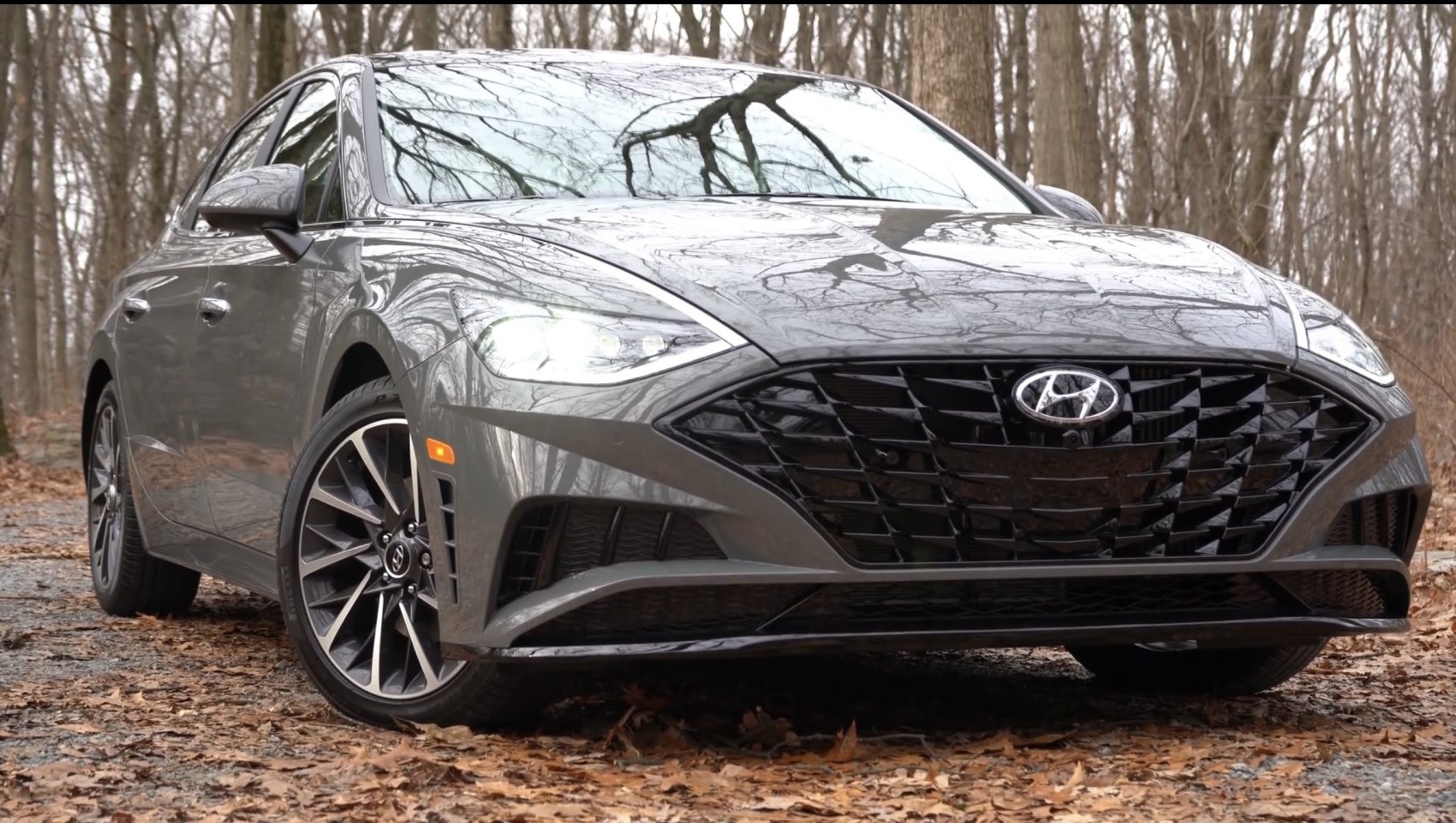 Bold geometric front grille with angular LED headlights