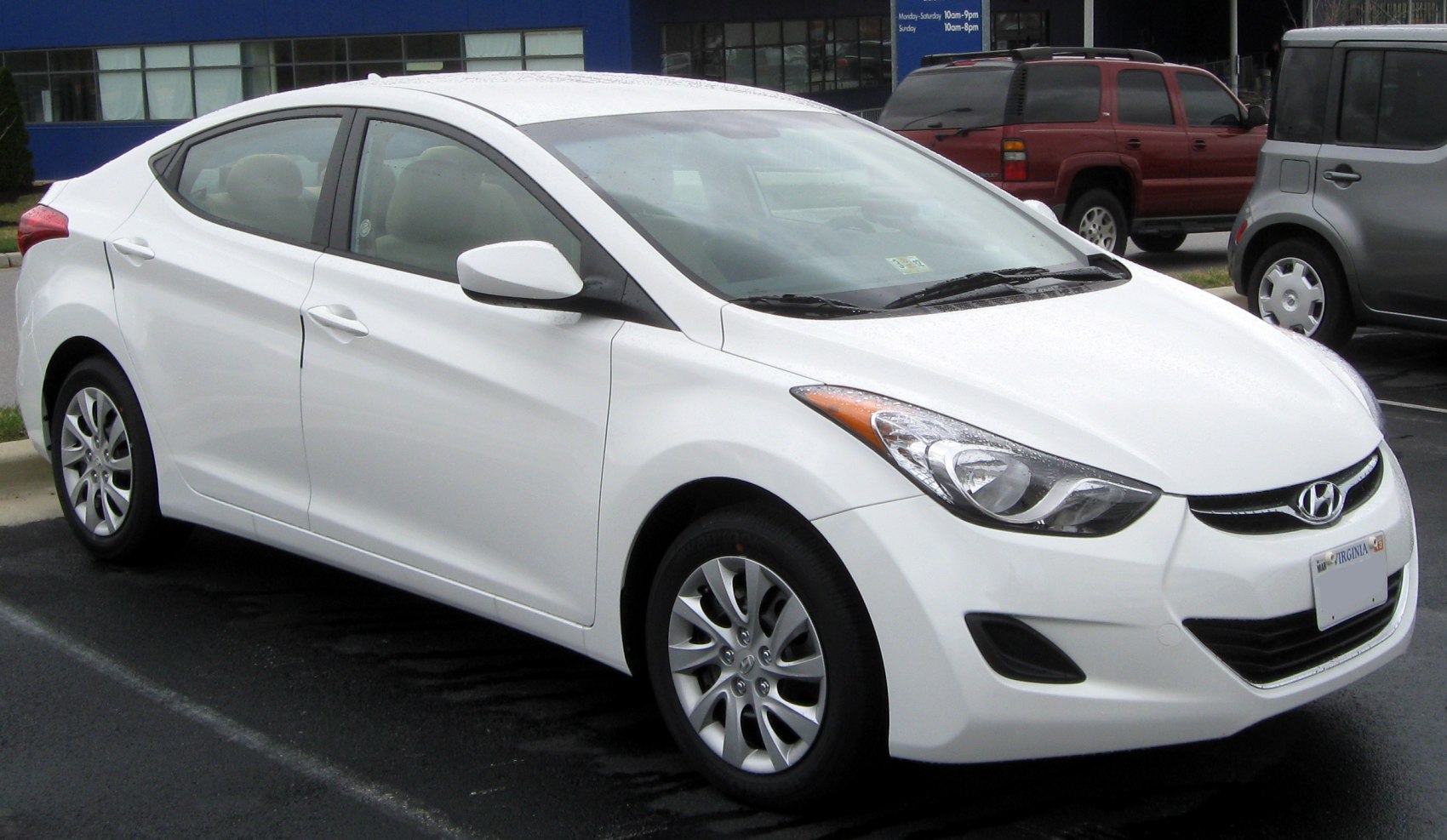 Front-side view with headlights and aerodynamic design