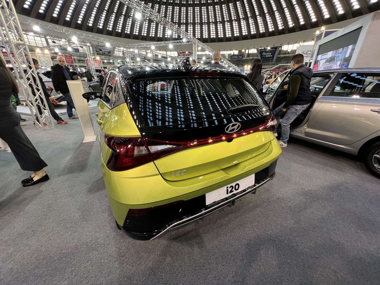 Rear design and LED tail lights of a compact hatchback