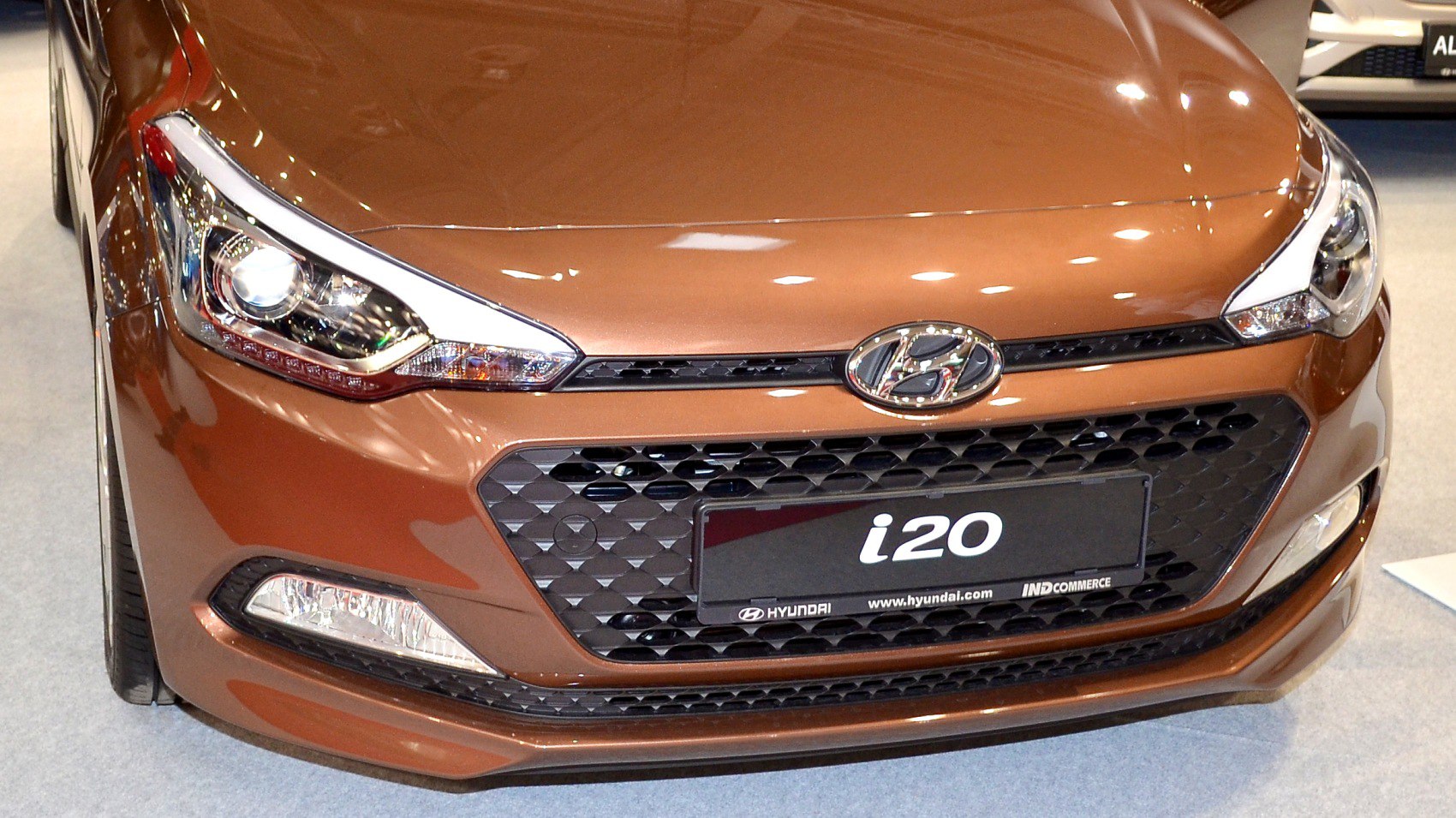 Close-up of front grille and headlight design