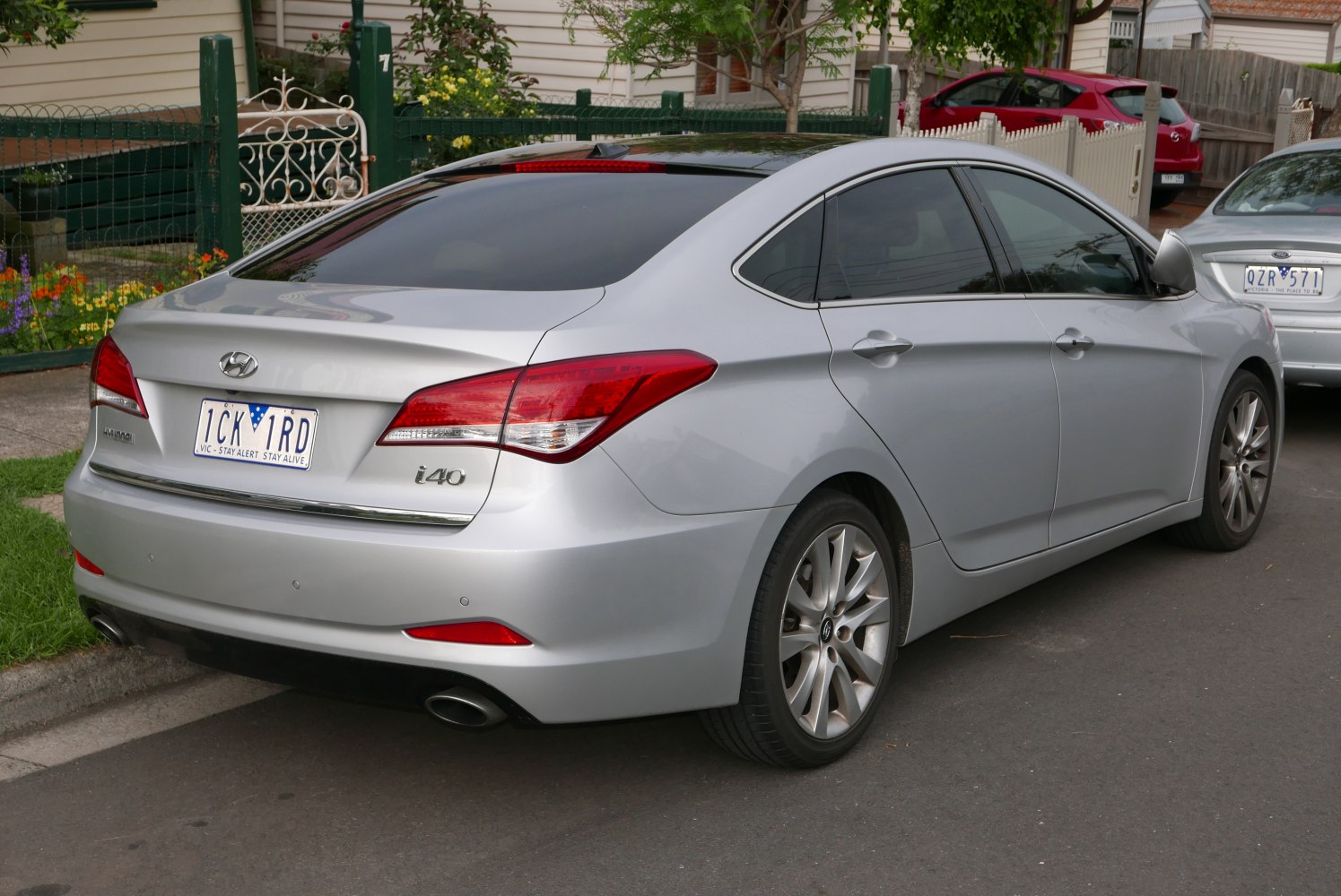 Rear and side profile with taillights and alloy wheels