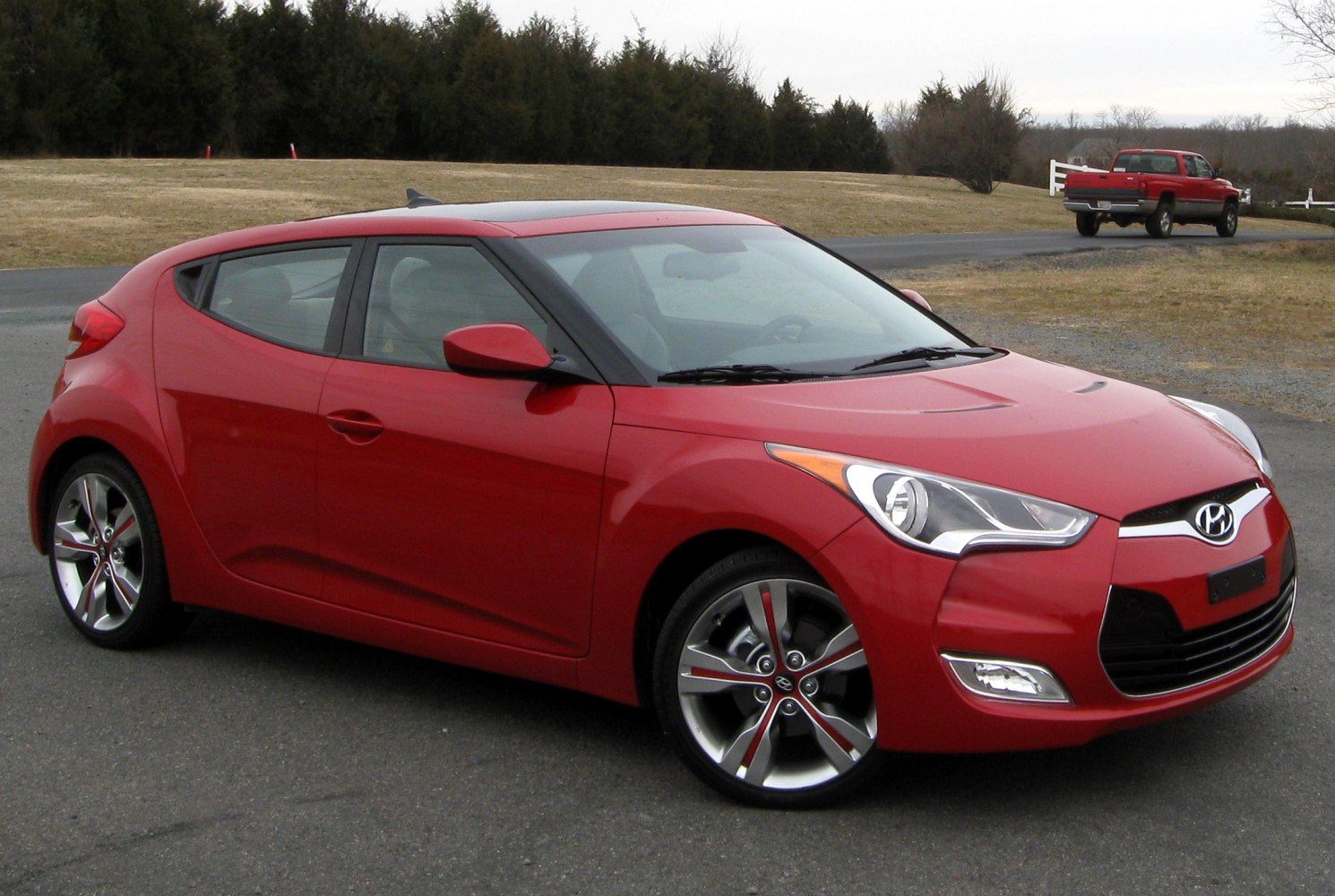 Sporty three-door hatchback with sleek exterior design