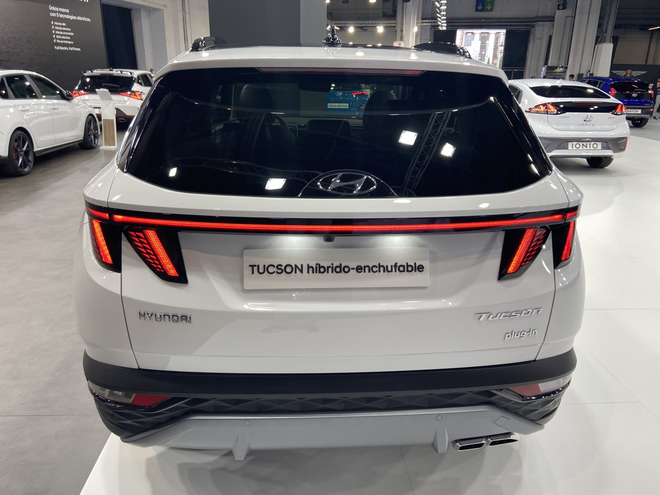 Rear view with distinctive LED taillights and plug-in hybrid badging