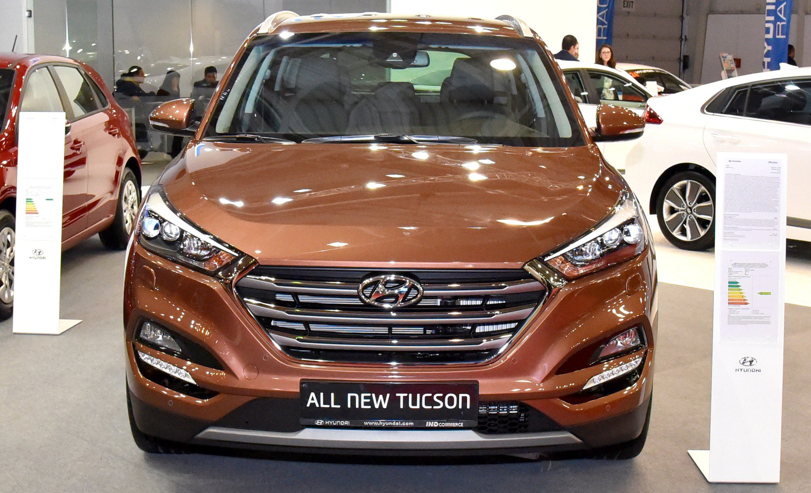 Front view of SUV with prominent grille and dual headlights