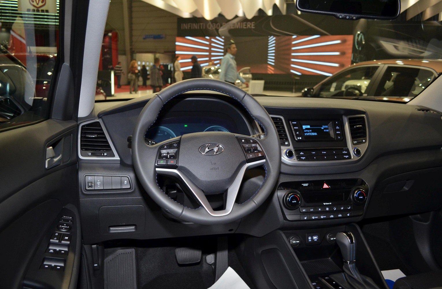 Modern interior with multifunction steering wheel and digital dashboard