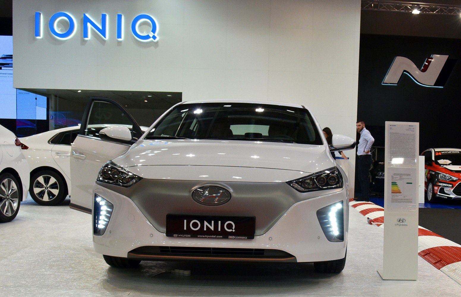 Front view with LED headlights and distinctive grille design