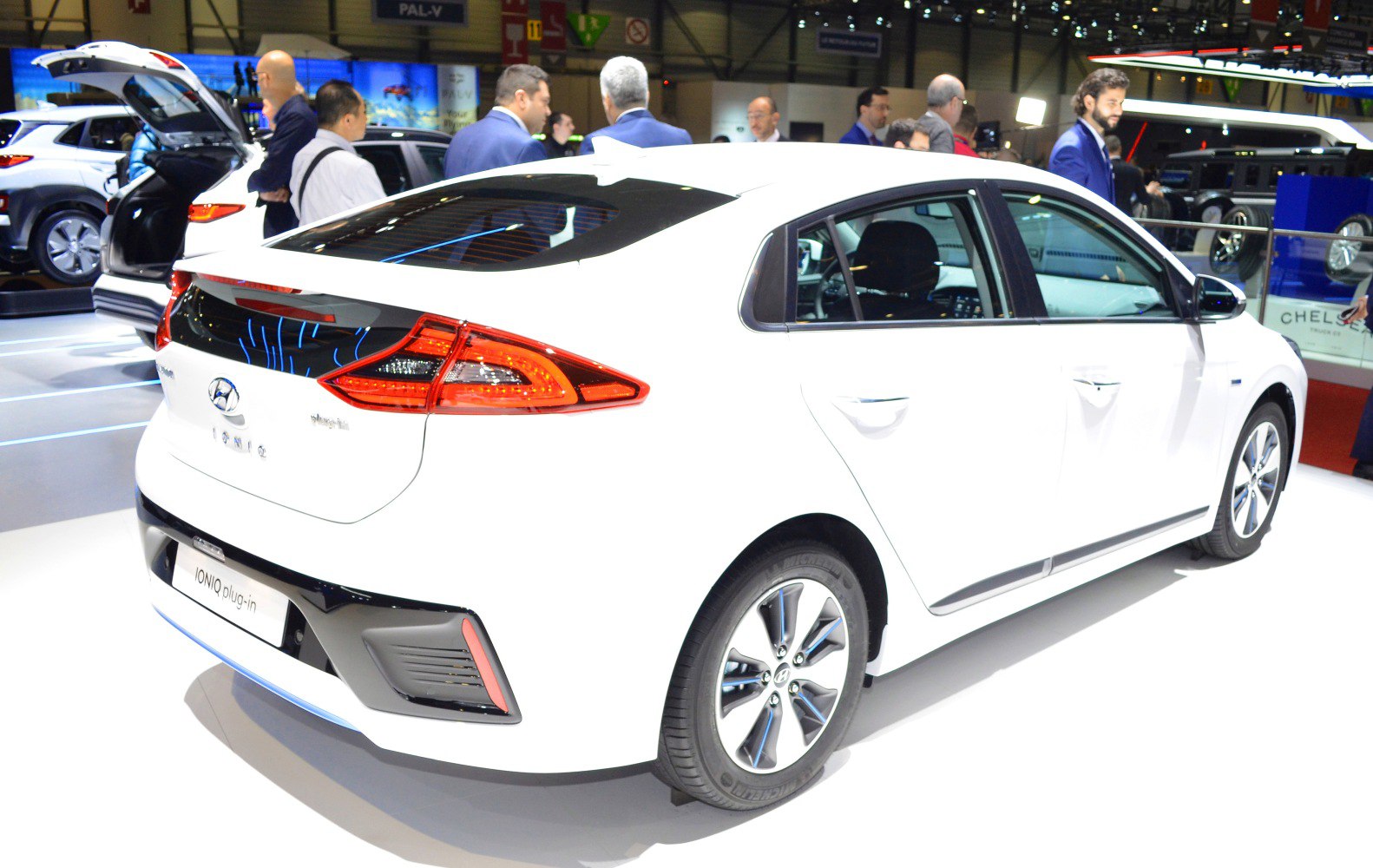 Rear and side angle view with LED taillights and aerodynamic wheels