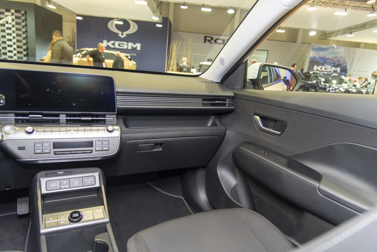 Modern dashboard with touchscreen and control panel