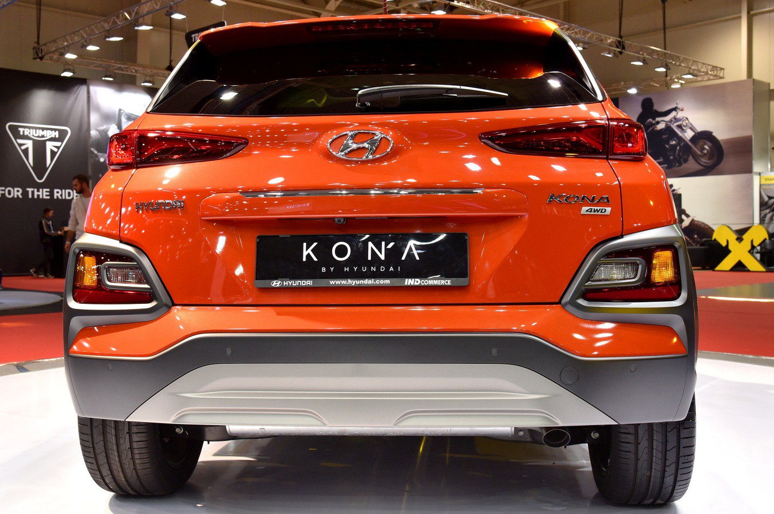 Rear view with distinctive taillights and sporty bumper