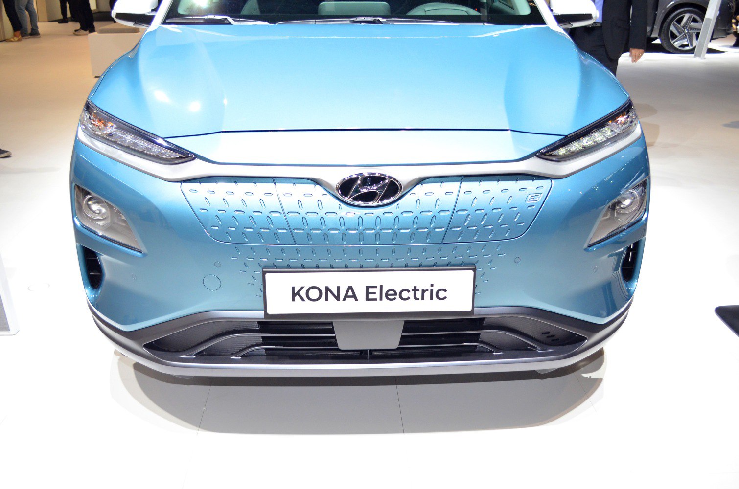 Front close-up showing closed grille and LED headlights