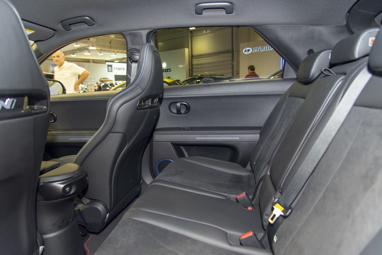 Modern rear seat layout and cabin interior design.