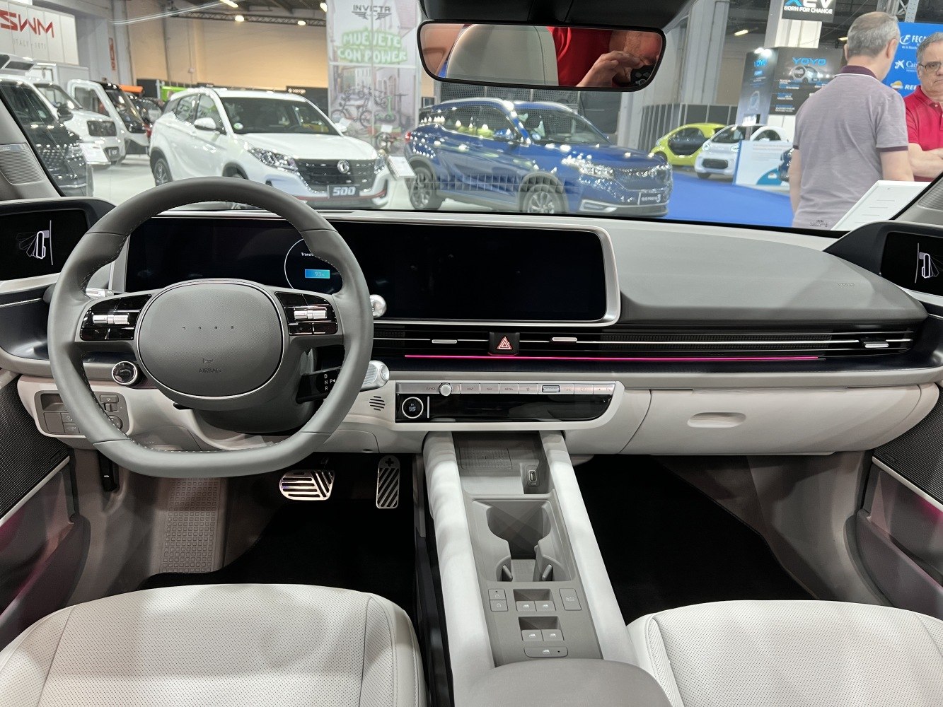 Modern dashboard with digital display and steering wheel