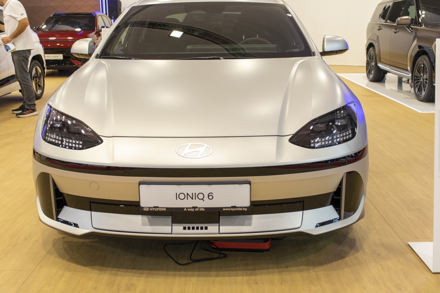 Front view with aerodynamic hood and futuristic LED headlights