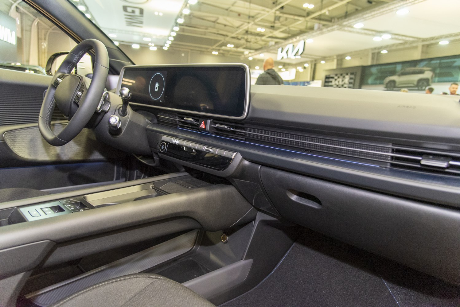 Modern interior with digital dashboard and multifunction steering wheel