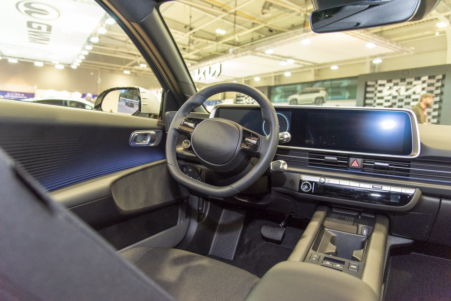 Digital dashboard with multifunction steering wheel and console control panel