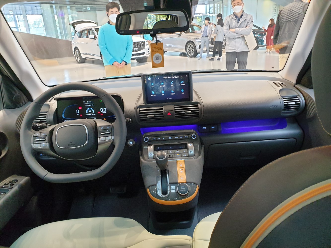 Digital dashboard and ambient lighting in compact SUV interior