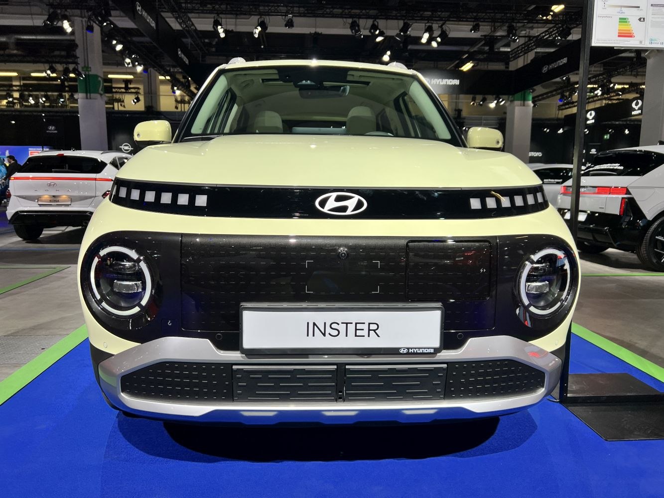 Distinctive round LED headlights and modern front fascia design.