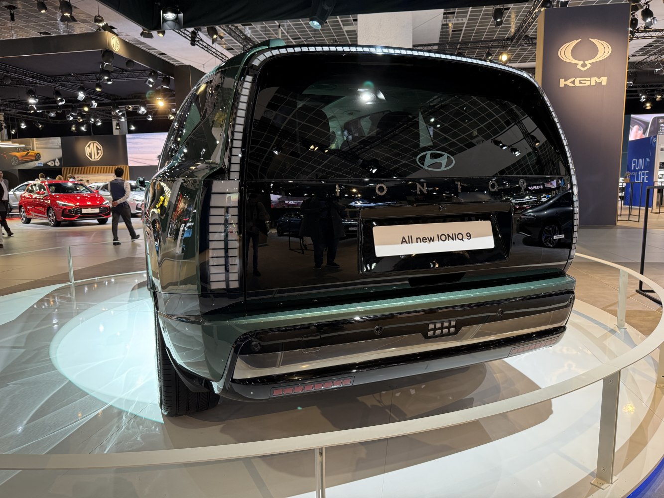 Rear view with LED tail lights and futuristic rear design