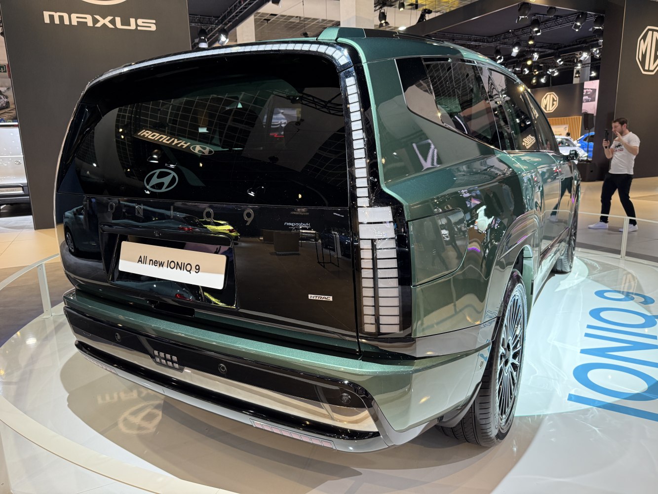 Rear design with vertical LED tail lights on a modern electric SUV