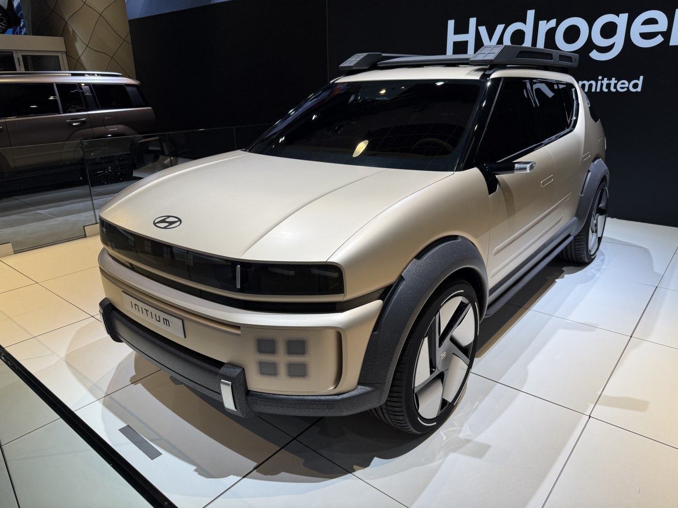 Futuristic SUV with sleek design and unique lighting elements