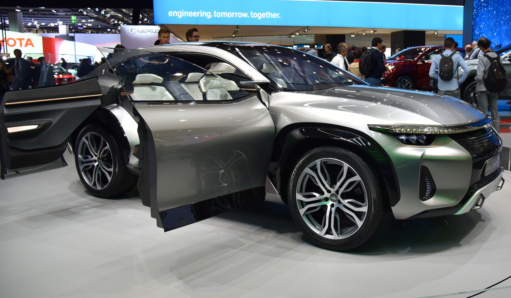 SUV with distinctive front and rear door styles and sleek alloy wheels