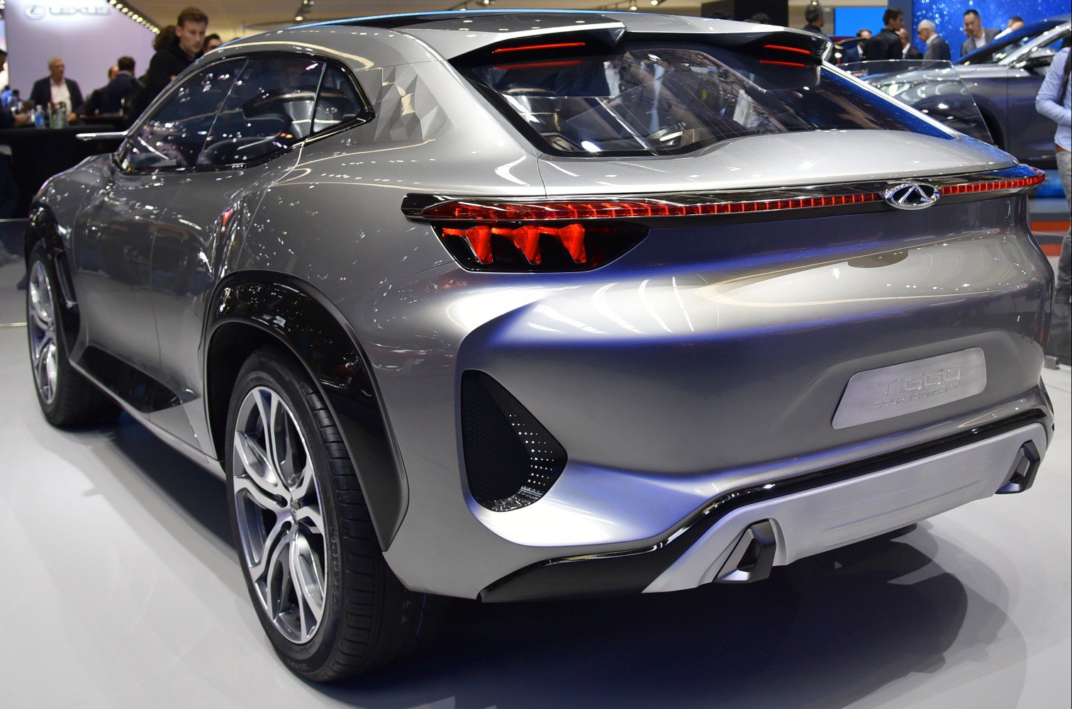 Futuristic rear design with LED taillights and aerodynamic contours