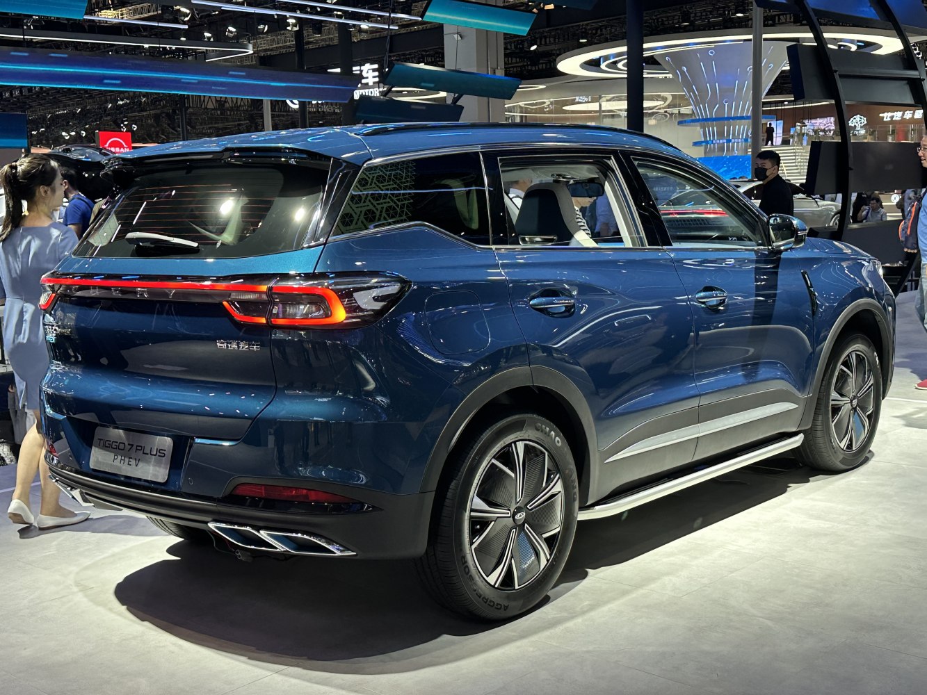 Rear and side view of modern SUV with LED tail lights and alloy wheels
