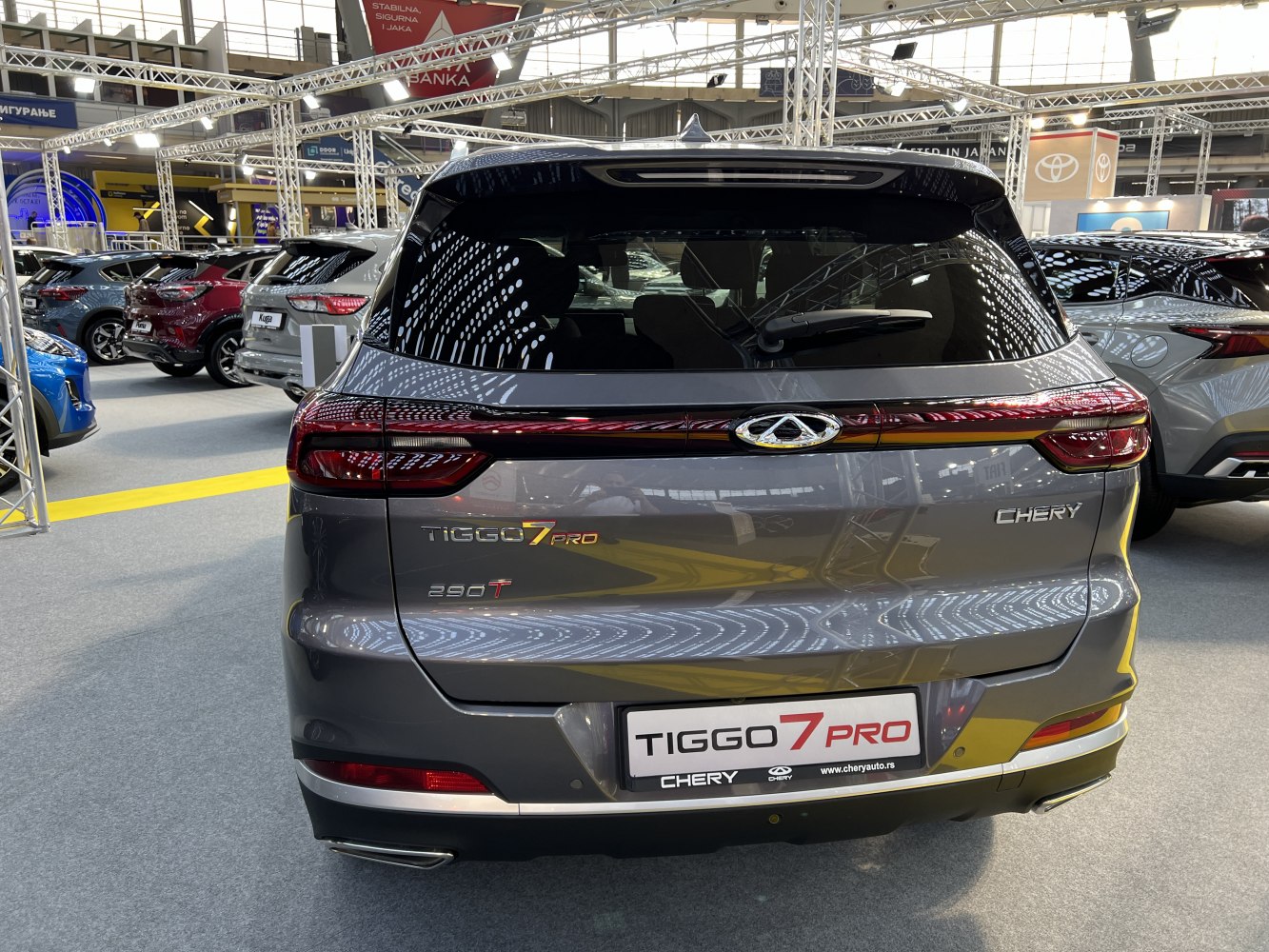 Rear view of SUV with full-width LED tail lights and 290T badge