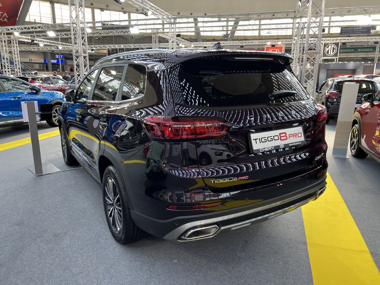 Rear view with LED taillights and dual exhaust
