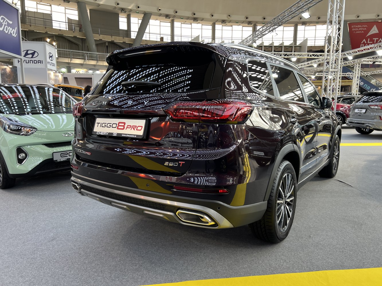SUV rear with dual exhausts, LED taillights, and alloy wheels