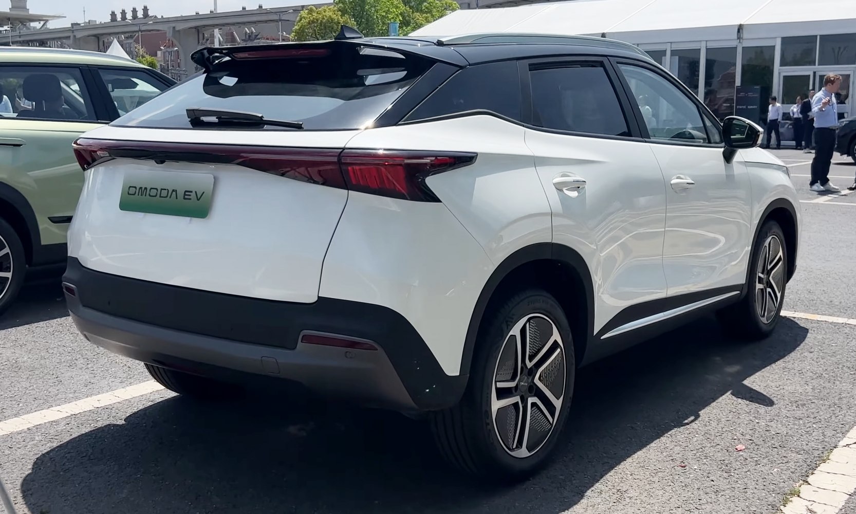 Rear view with LED taillights and aerodynamic design