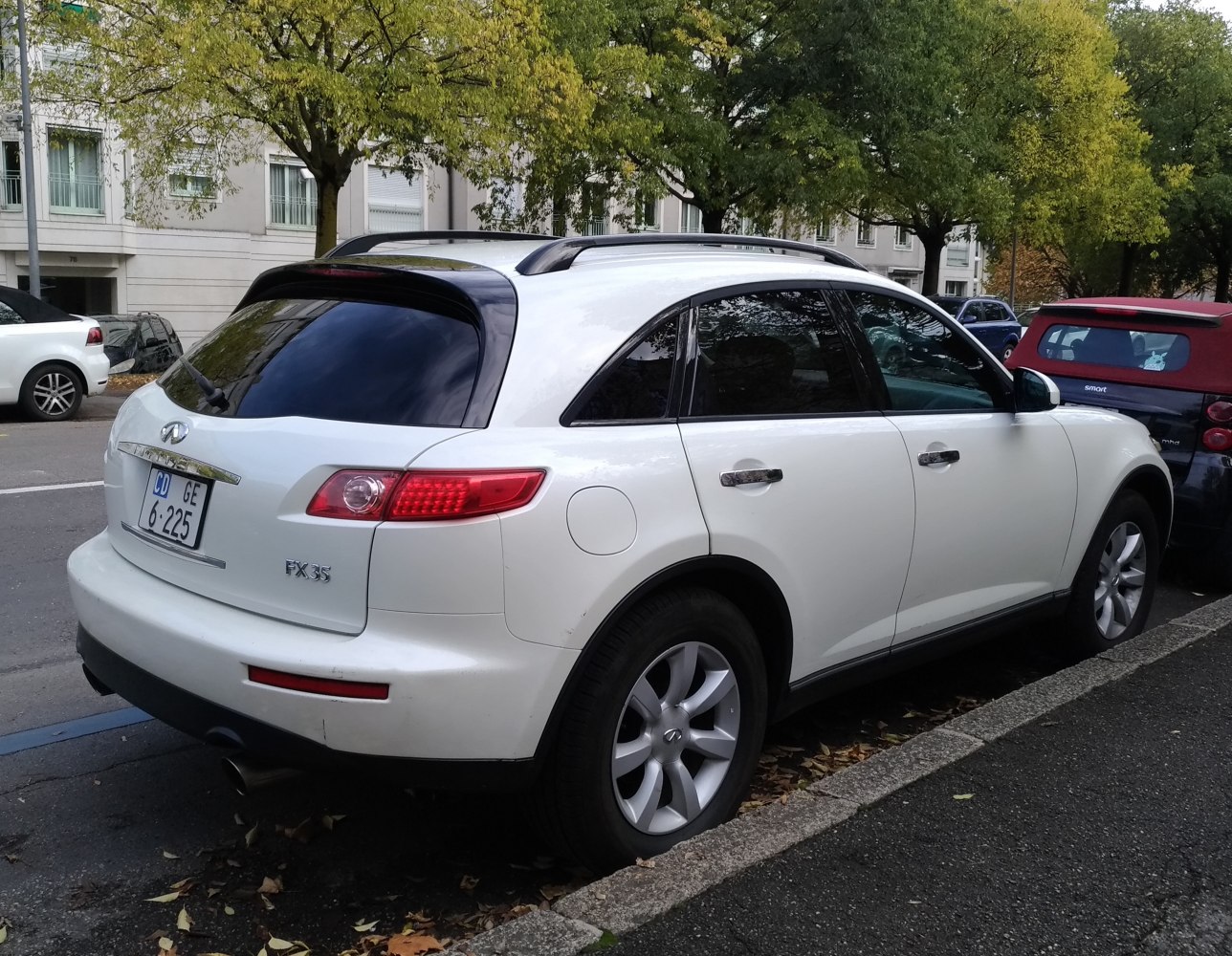 Rear view of SUV with roof rails and tinted windows