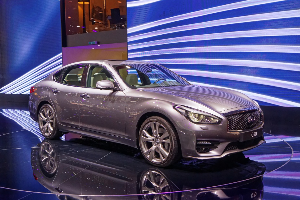 Luxury sedan with LED headlights and alloy wheels