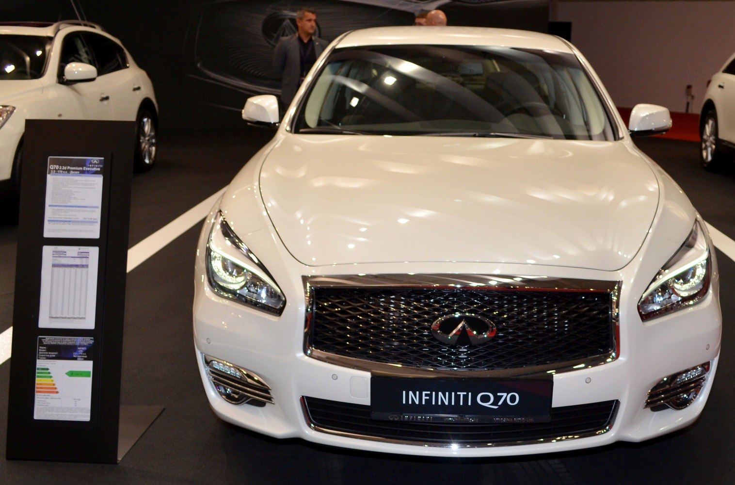 Front view with LED headlights and signature grille