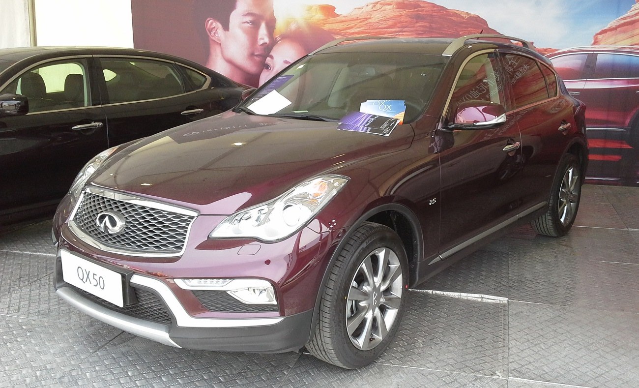 Front view of luxury crossover SUV with chrome grille and modern headlights