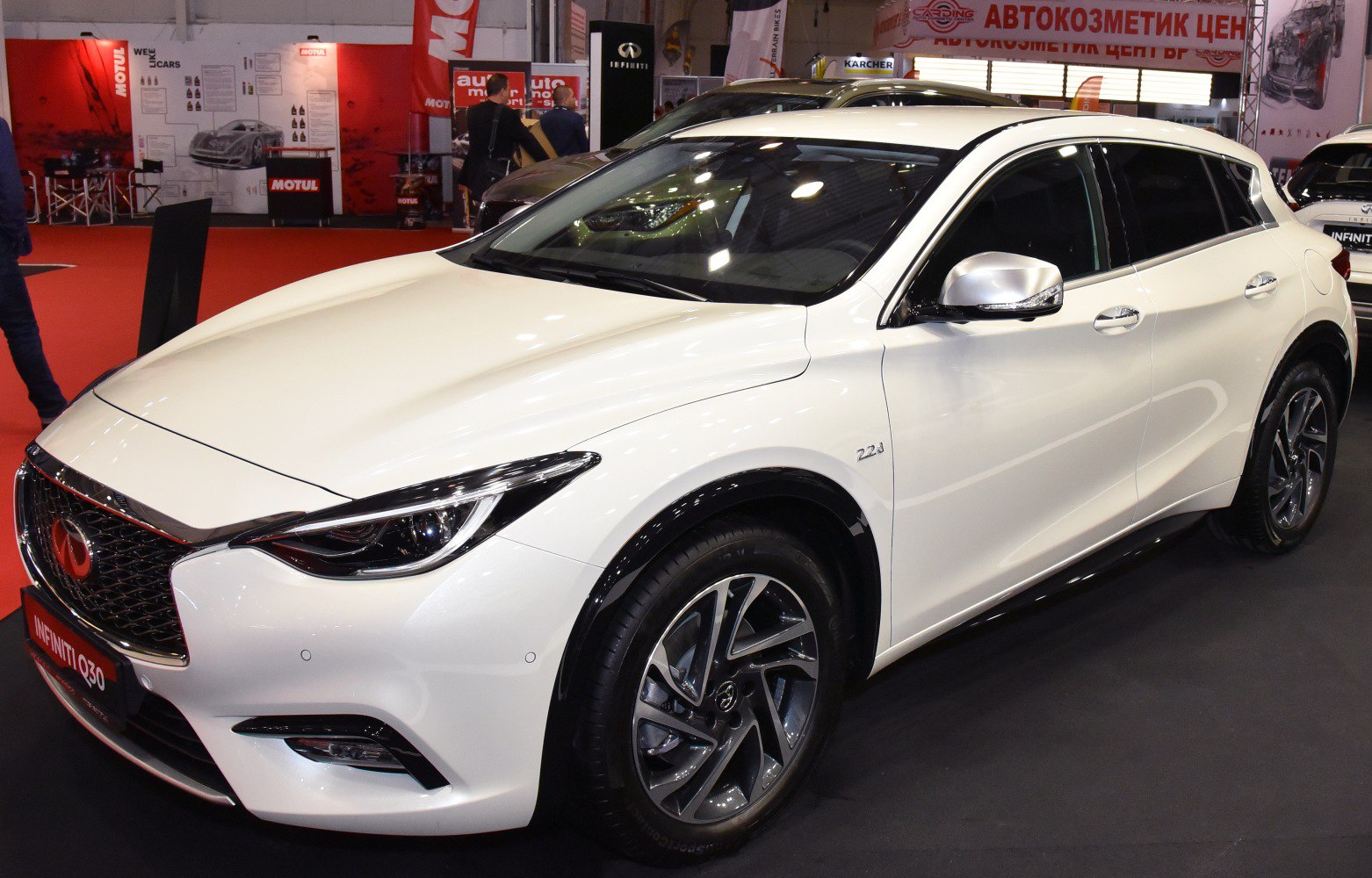 Sporty front view with LED headlights and alloy wheels