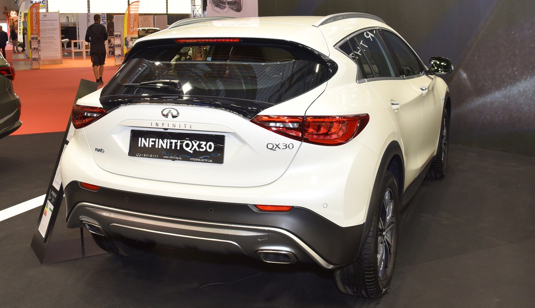 Rear view showing taillights and AWD badge of a compact SUV