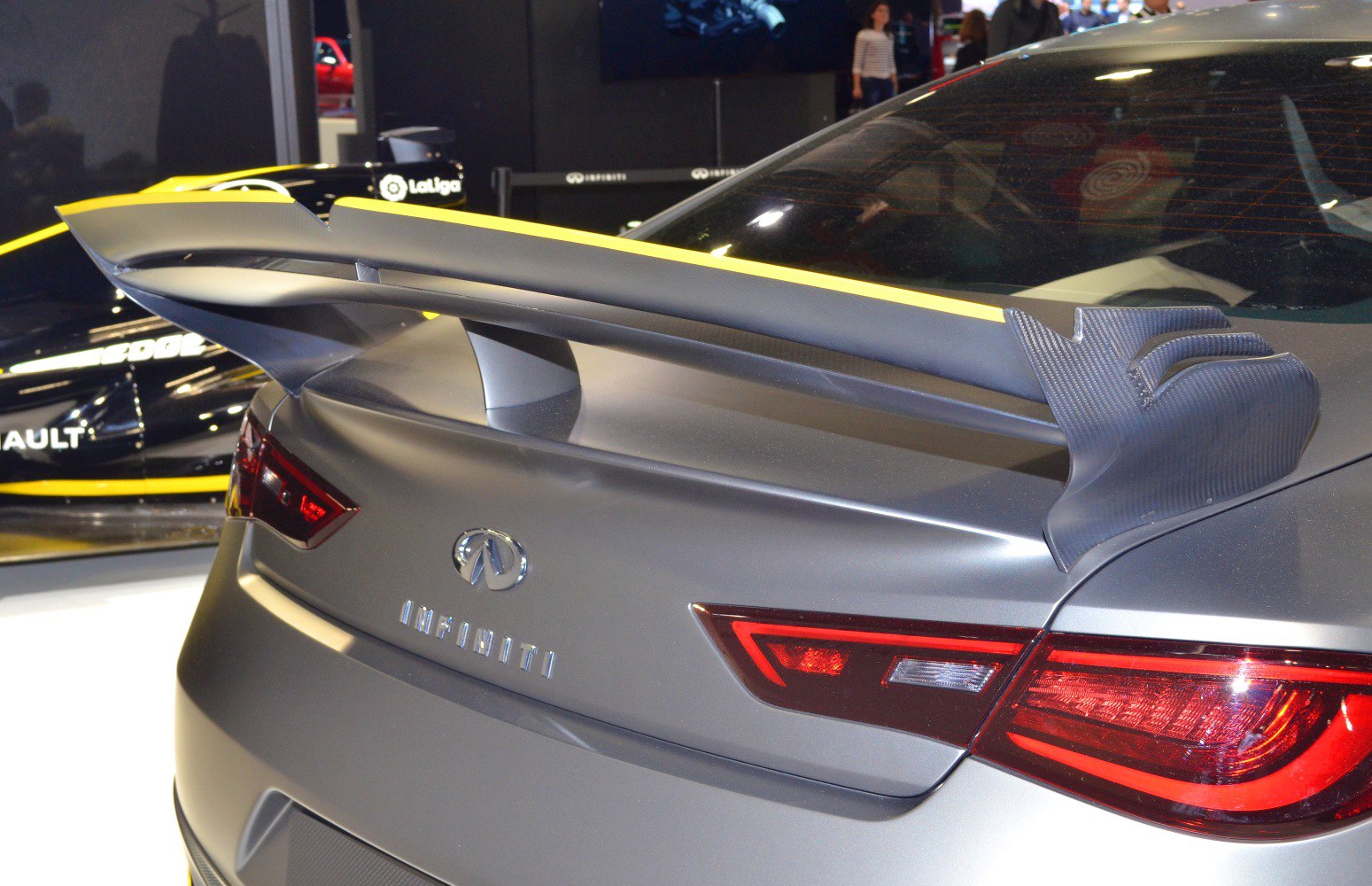Rear spoiler and LED taillights with carbon fiber details