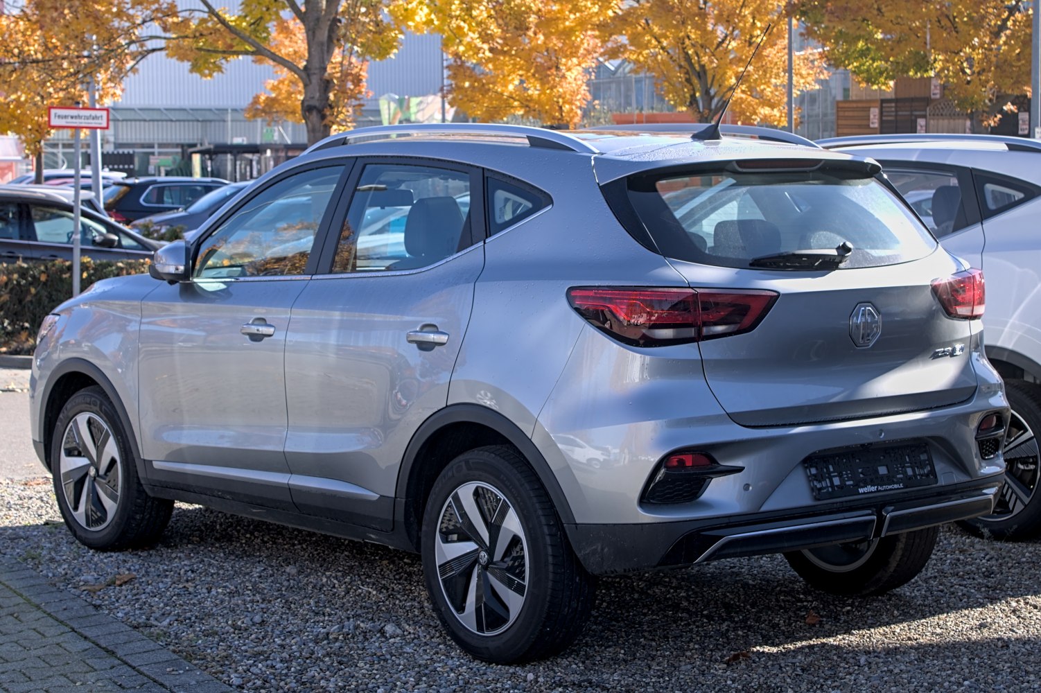 Rear and side profile of a modern electric compact SUV with updated styling.