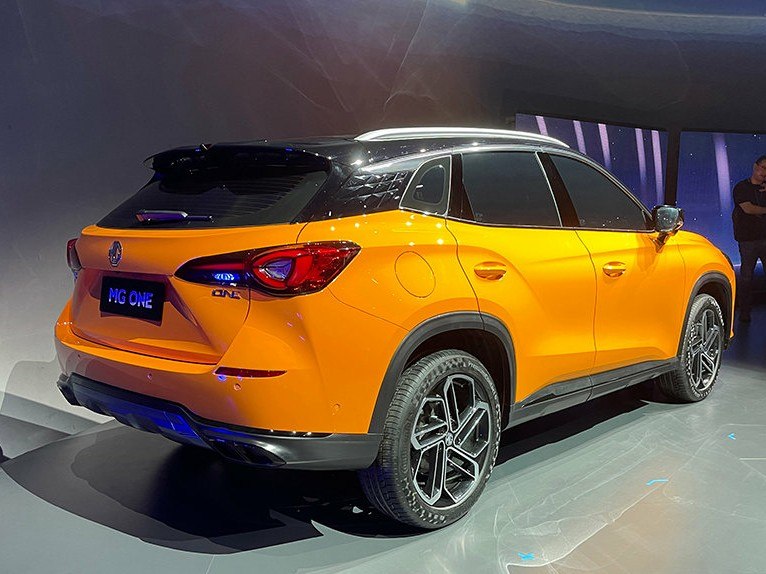 Rear side view with LED tail lights and alloy wheels in two-tone paint