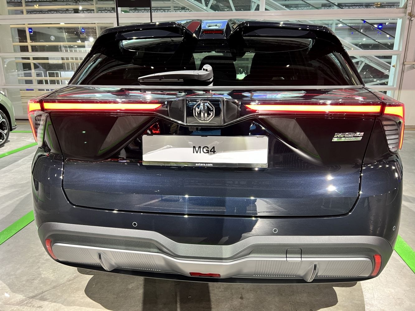 Rear view with LED tail lights and MG logo