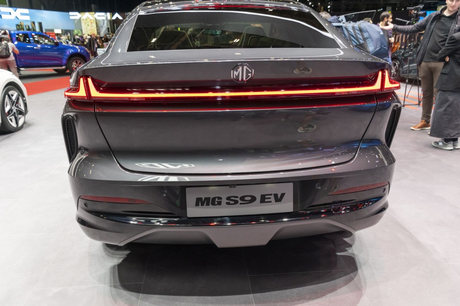 Sleek rear with continuous LED tail light strip and aerodynamic styling