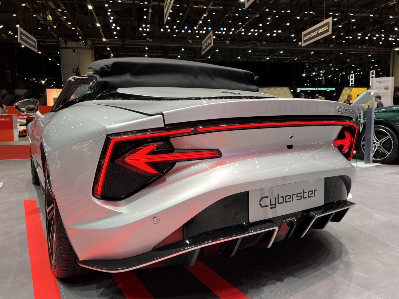 Rear view with LED tail lights and aerodynamic rear diffuser
