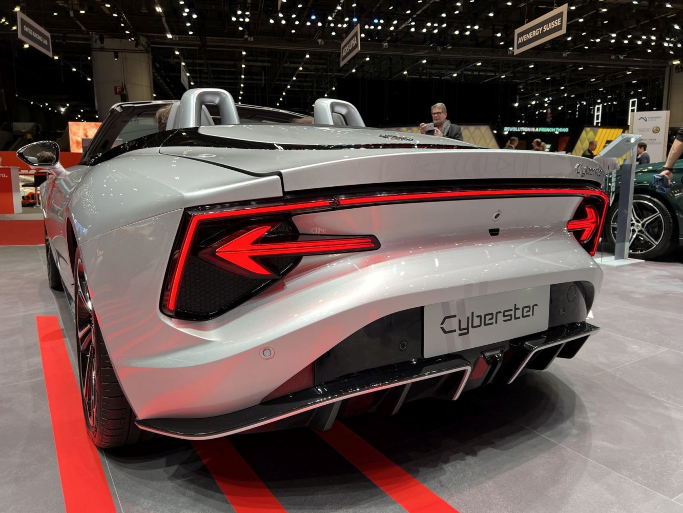 Rear view with LED tail lights and aerodynamic diffuser