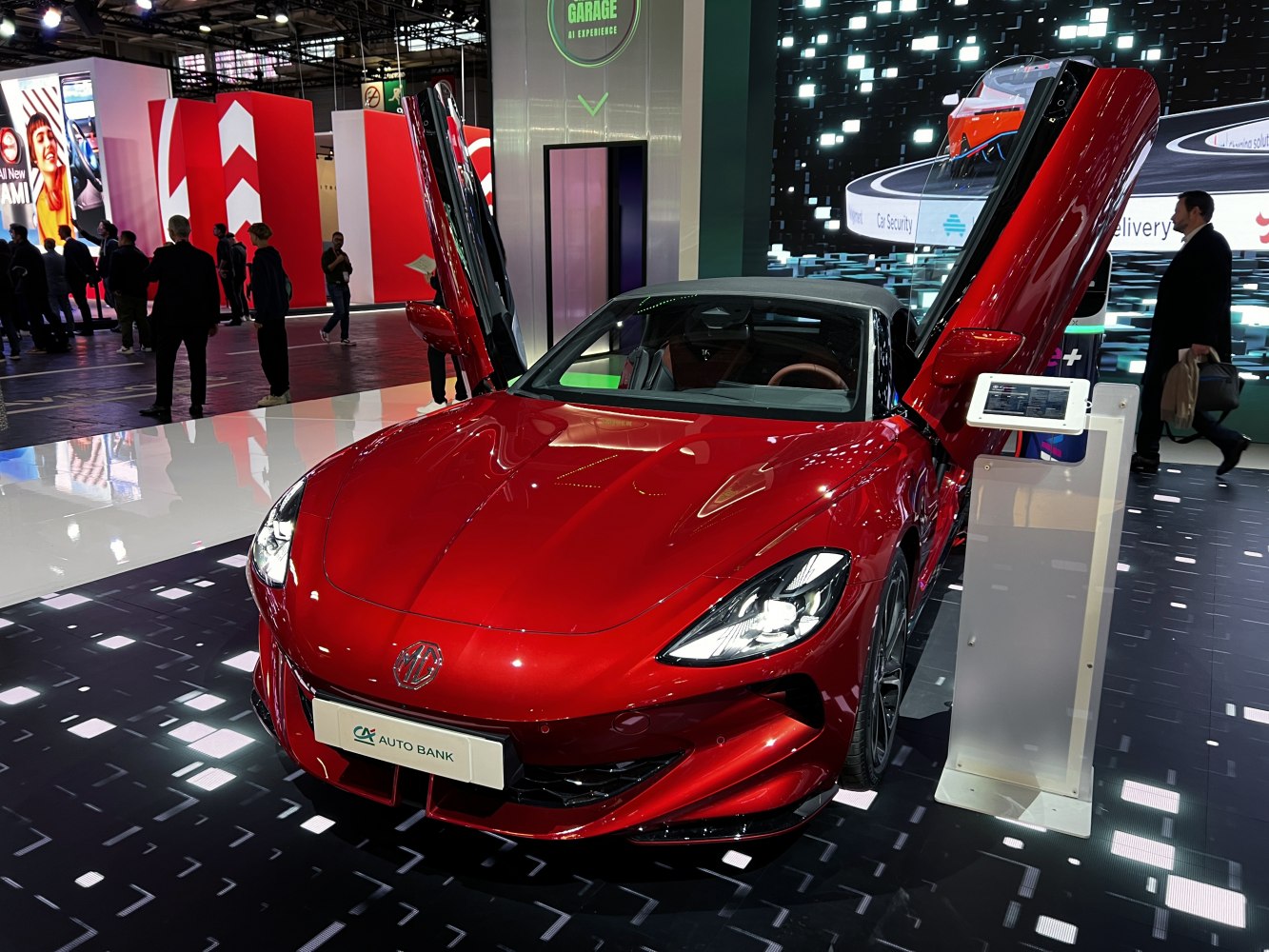 Electric sports coupe with striking butterfly doors