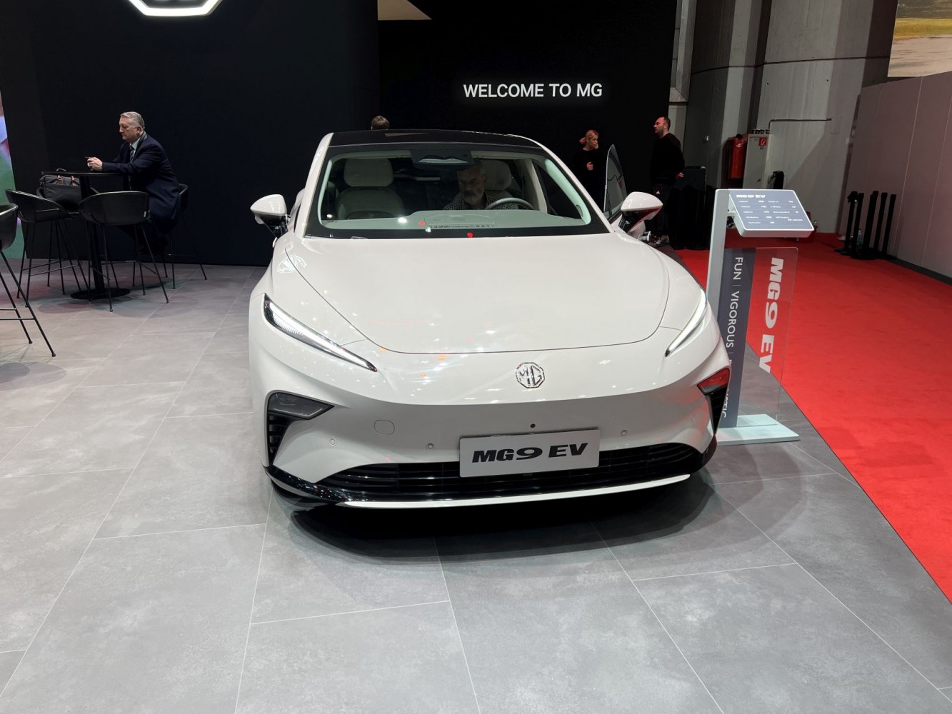 Front view featuring slim LED headlights and smooth aerodynamic design