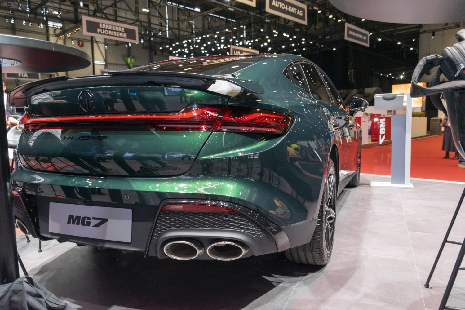 Sporty rear design with LED tail lights and dual chrome exhaust tips