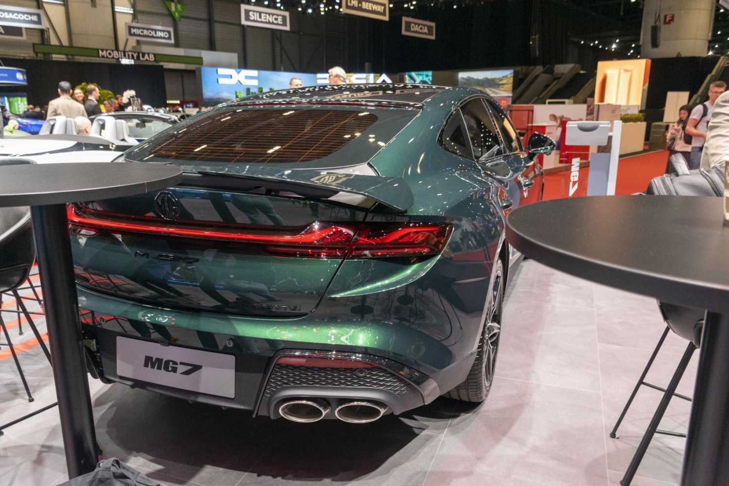 Rear view with quad exhausts and LED tail light bar