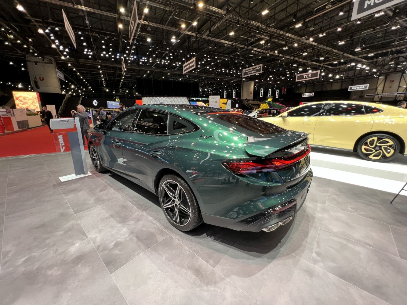Sleek rear and side view with stylish taillights and alloy wheels