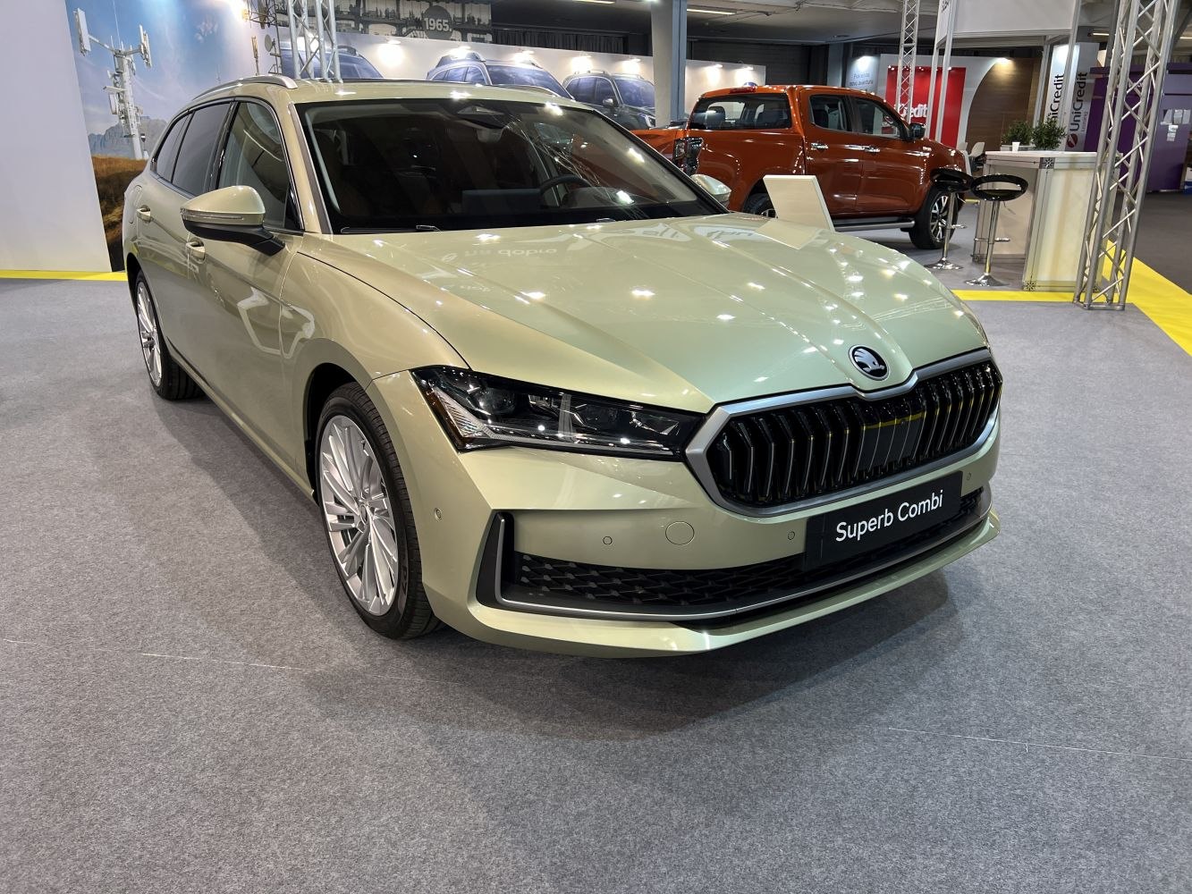 Sleek station wagon front with LED headlights and black grille